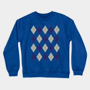 Gray and Blue Argyle Crewneck Sweatshirt